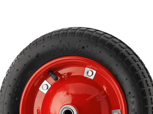 Колесо пневматическое 3.00-8 с симметричной ступицей, металлическим ободом и шариковым подшипником, ось 20 мм PR 2401-16 (340 мм/180 кг)