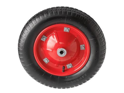 Колесо пневматическое 3.25/3.00-8 с симметричной ступицей, металлическим ободом и шариковым подшипником, ось 16 мм PR 2400-16 (360 мм/180 кг)