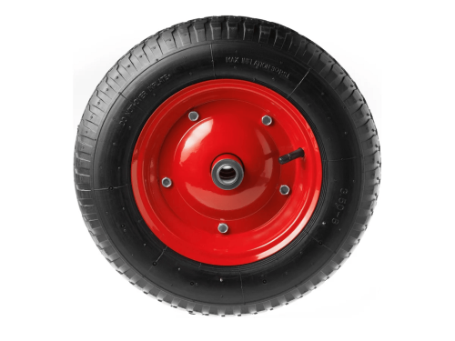 Колесо пневматическое 3.25/3.00-8 с симметричной ступицей, металлическим ободом и шариковым подшипником, ось 20 мм PR 2400-20 (360 мм/180 кг)