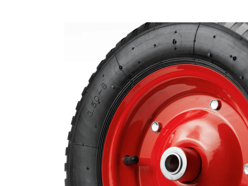 Колесо пневматическое 3.25/3.00-8 с симметричной ступицей, металлическим ободом и шариковым подшипником, ось 20 мм PR 2400-20 (360 мм/180 кг)