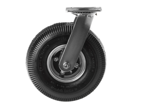 Колесо пневматическое 3.50-4 с поворотной площадкой и металлическим ободом PRS 85 (266 мм/130 кг)