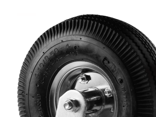 Колесо пневматическое 3.50-4 с поворотной площадкой и металлическим ободом PRS 85 (266 мм/130 кг)