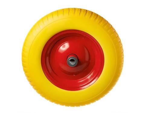 Колесо пенополиуретановое 3.25/3.00-8 с симметричной ступицей, металлическим ободом и шариковым подшипником, ось 20 мм PU 2400-20y (360 мм/160 кг)