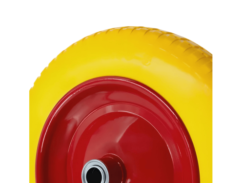 Колесо пенополиуретановое 3.25/3.00-8 с симметричной ступицей, металлическим ободом и шариковым подшипником, ось 16 мм PU 2400-16 (360 мм/160 кг)