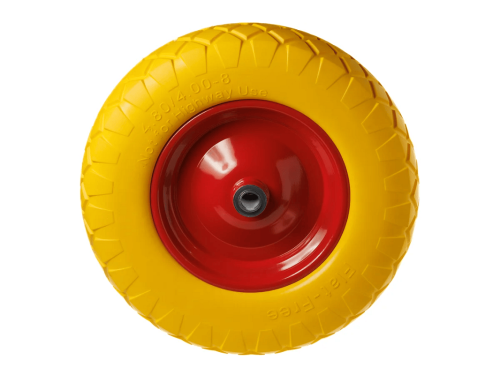 Колесо пенополиуретановое 4.00-8 с симметричной ступицей, металлическим ободом и шариковым подшипником, ось 20 мм PU 3000-20 (380 мм/160 кг)