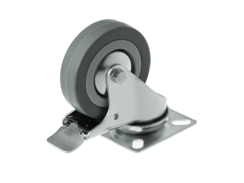 Колесо аппаратное с поворотной площадкой и тормозом и втулкой скольжения SCgb 93 (75 мм/70 кг)