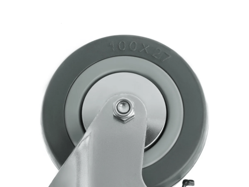 Колесо аппаратное с поворотной площадкой и тормозом и втулкой скольжения SCgb 42 (100 мм/80 кг)