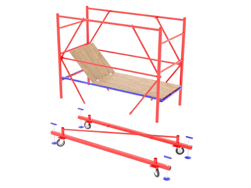 Вышка-тура МЕГА 1 высотой 5 м передвижная с ограждением