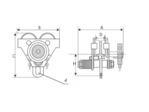 Тележка для ручной тали GCL Сибталь приводная 3т 9м