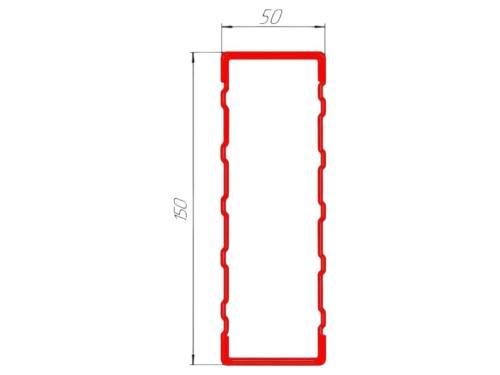 Ригель СТСМ 2250х150х50 полимер RAL 7035