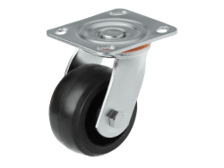 Колесо чугунное большегрузное с поворотной площадкой и литым резиновым слоем SCD 42 (100 мм/130 кг)