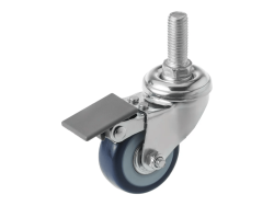 Колесо мебельное с болтом М10 и покрытием из поливинилхлорида и тормозом SCtvd 25 (50 мм/ 35 кг)