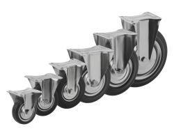 Промышленные колеса с неповоротной площадкой из черной резины