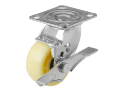 Колесо нейлоновое большегрузное с поворотной площадкой и тормозом SCdbn 42 (100 мм/200 кг)