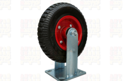 PF 200 - Литое колесо с протект. резиной 200 мм (шарикоподш., неповорот. площадка, мет. обод)