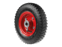 Колесо пневматическое 2.50-4 с симметричной ступицей, металлическим ободом и шариковым подшипником, ось 16 мм PR 1400-16 (210 мм/180 кг)