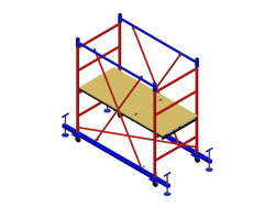 Вышка-тура МЕГА 2М высотой 1.8 м с колесами и винтовыми опорами