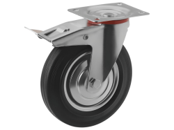 Колесо промышленное с поворотной площадкой и тормозом SCB 80 (200 мм/185 кг)