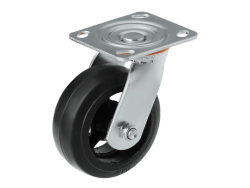 Колесо чугунное большегрузное с поворотной площадкой и литым резиновым слоем SCD 55 (125 мм/160 кг)