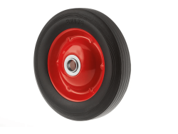Колесо литое бескамерное для тачек с симметричной ступицей, металлическим ободом и шариковым подшипником, ось 20 мм SR1501-20N (200 мм/140 кг)