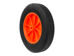 Колесо литое бескамерное для тачек с симметричной ступицей, пластиковым ободом и втулкой скольжения, ось 10 мм SR 1308-10 (200 мм/140 кг)