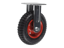 Колесо литое с протекторной резиной, металлическим ободом и шариковым подшипником с неповоротной площадкой PF 250 (250 мм/600 кг)