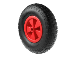 Колесо пневматическое 3.50-6 с симметричной ступицей, пластиковым ободом и втулкой скольжения, ось 20 мм PR 2002-20 (320 мм/170 кг)