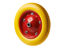 Колесо пенополиуретановое 3.00-8 с симметричной ступицей, металлическим ободом и шариковым подшипником, ось 20 мм PU 2401-20 (340 мм/160 кг)