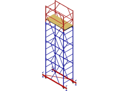 Вышка-тура МЕГА 1 высотой 5 м передвижная с ограждением