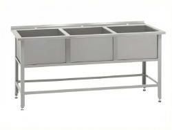 Ванна моечная ВМСб - 530/3 "Base" (полка с 3-мя отверстиями, борт)