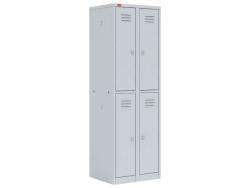 Двухсекционный металлический шкаф для одежды ШРМ-24