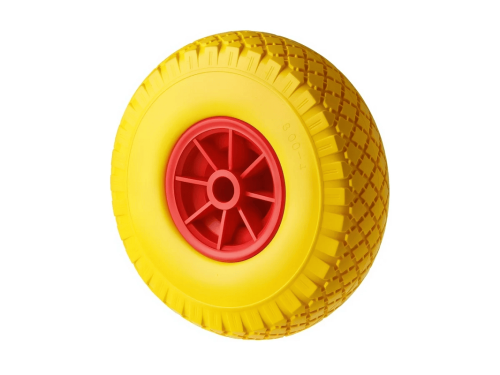 Колесо пенополиуретановое 3.00-4 с симметричной ступицей, пластиковым ободом и втулкой скольжения, ось 20 мм PU 1805-20 (260 мм/120 кг)