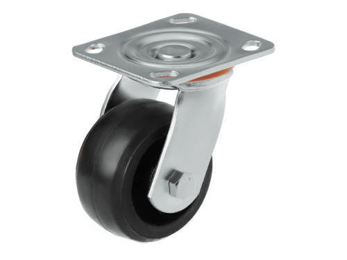 Колесо чугунное большегрузное с поворотной площадкой и литым резиновым слоем SCD 42 (100 мм/130 кг)