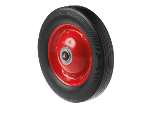 Колесо литое бескамерное для тачек с несимметричной ступицей, металлическим ободом и шариковым подшипником, ось 20 мм SR1500-20N (200 мм/140 кг)