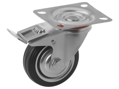 Колесо промышленное с поворотной площадкой и тормозом SCB 93 (75 мм/50 кг)