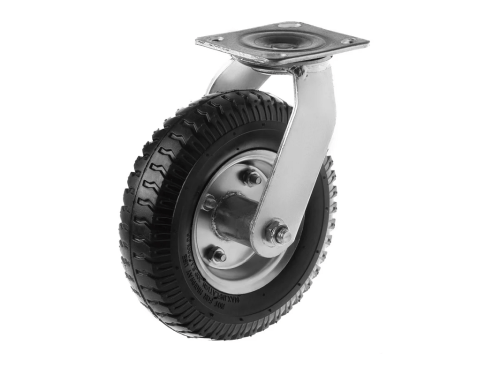 Колесо пневматическое 2.50-4 с поворотной площадкой и металлическим ободом PRS 80 (218 мм/100 кг)