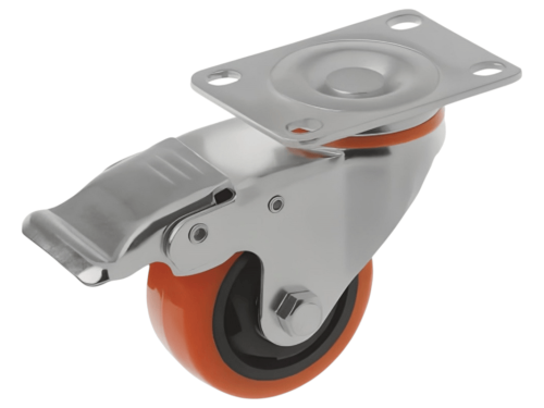 Колесо промышленное с поворотной площадкой и тормозом SCMB 93 (75 мм/100 кг)