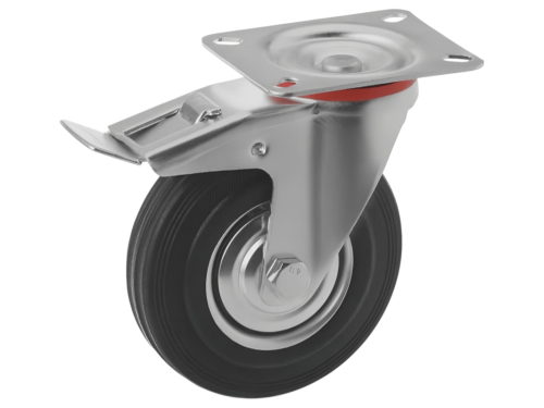 Колесо промышленное с поворотной площадкой и тормозом SCB 55 (125 мм/100 кг)