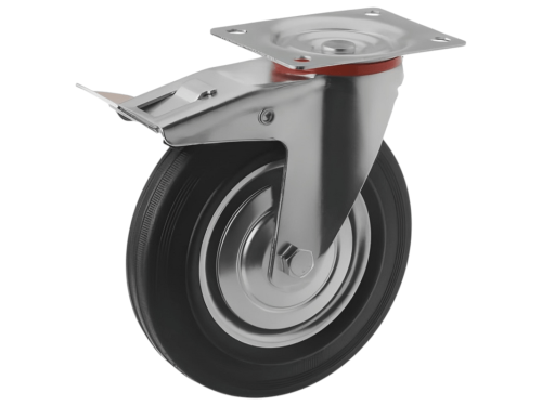 Колесо промышленное с поворотной площадкой и тормозом SCB 80 (200 мм/185 кг)