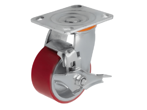 Колесо большегрузное с поворотной площадкой и тормозом SCPB 42 (100 мм/230 кг)