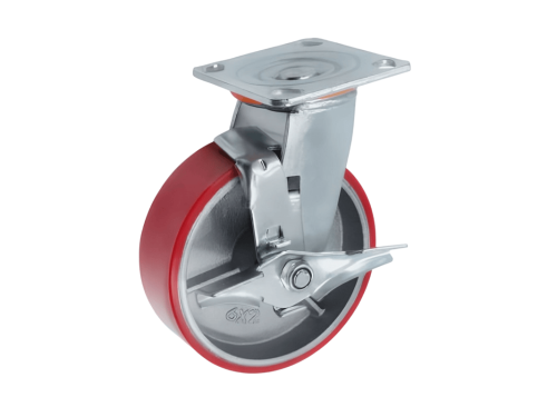 Колесо большегрузное с поворотной площадкой и тормозом SCPB 63 (150 мм/360 кг)