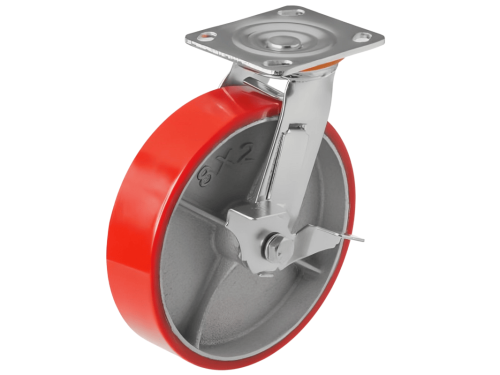 Колесо большегрузное с поворотной площадкой и тормозом SCPB 85 (250 мм/530 кг)