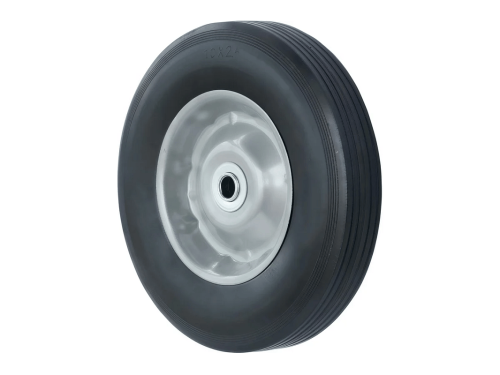Колесо литое бескамерное для тачек с несимметричной ступицей, металлическим ободом и роликовым подшипником, ось 16 мм SR1901-16N (250 мм/160 кг)