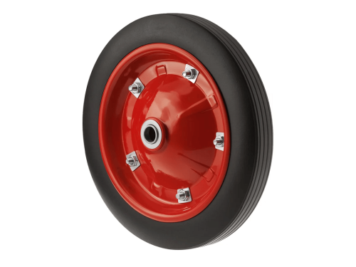 Колесо литое бескамерное для тачек с симметричной ступицей, металлическим ободом и роликовый подшипником, ось 20 мм SR2500-20 (310 мм/180 кг)