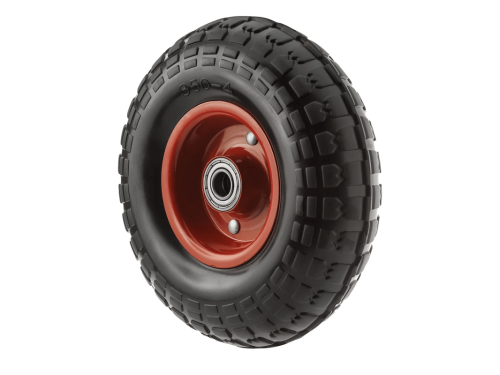 Колесо литое с протекторной резиной, металлическим ободом и шариковым подшипником, ось 17 мм, без крепления PP 250 (250 мм/600 кг)