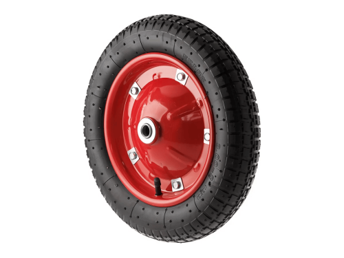 Колесо пневматическое 3.00-8 с симметричной ступицей, металлическим ободом и шариковым подшипником, ось 16 мм PR 2401-16 (340 мм/180 кг)