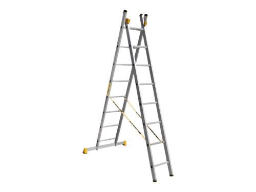 Алюминиевая приставная двухсекционная профессиональная лестница P2 9208