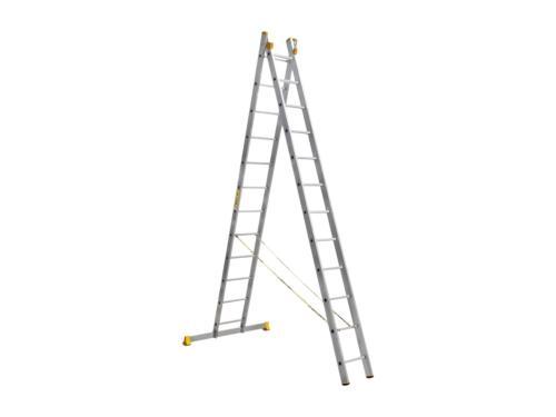 Алюминиевая приставная двухсекционная профессиональная лестница P2 9212
