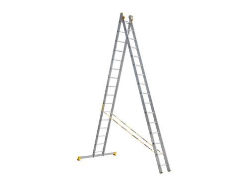Алюминиевая приставная двухсекционная профессиональная лестница P2 9216